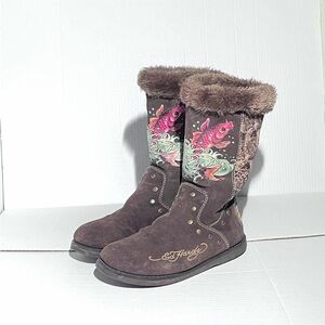 Ed Hardy By Christian Audigier Fish Tattoo Boots